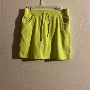 Like New, Talbots, Size M, Lime Green Mini Skirt, Tie Front, Built In Shorts